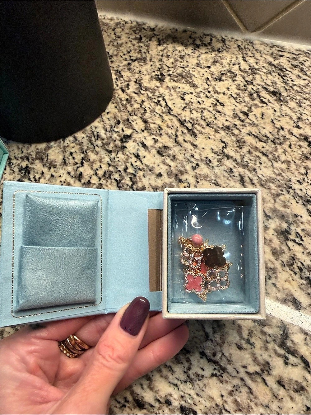 Pink & Gold Charm clover bracelet NWT- in cute box , comes with extra box